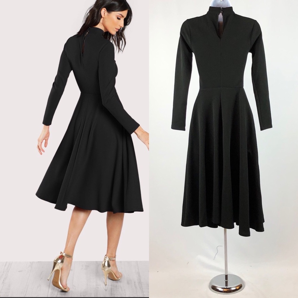 Little Black Fit and Flare Dress - Picture 3 of 5